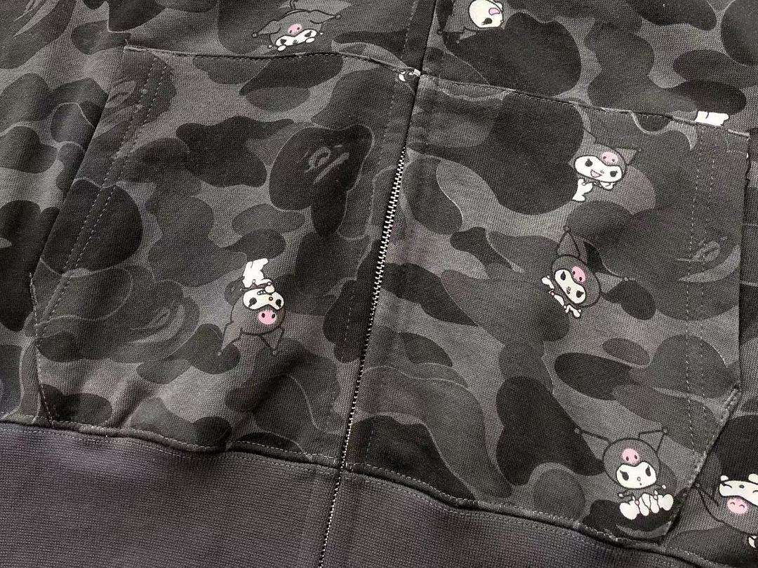 BAPE x Kuromi Camo Full-Zip Hoodie — Black — #001