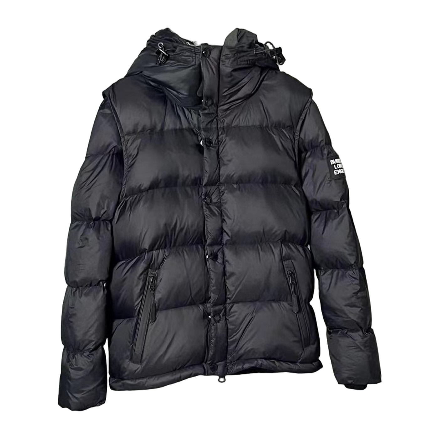 Burberry Detachable-Sleeve Puffer Vest — Black — #036