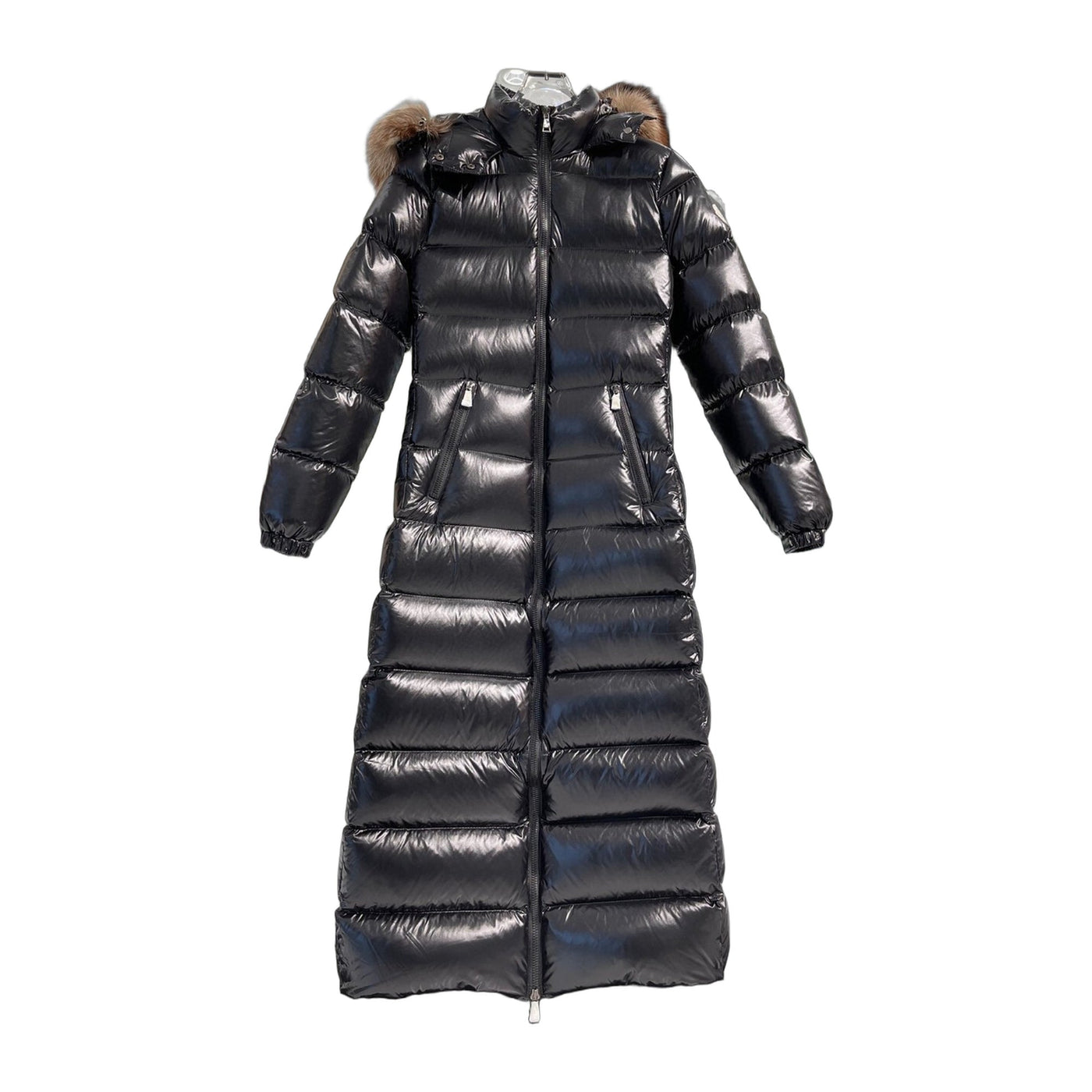 Moncler Glossy Oversized-Fur-Trim Down Jacket — #209