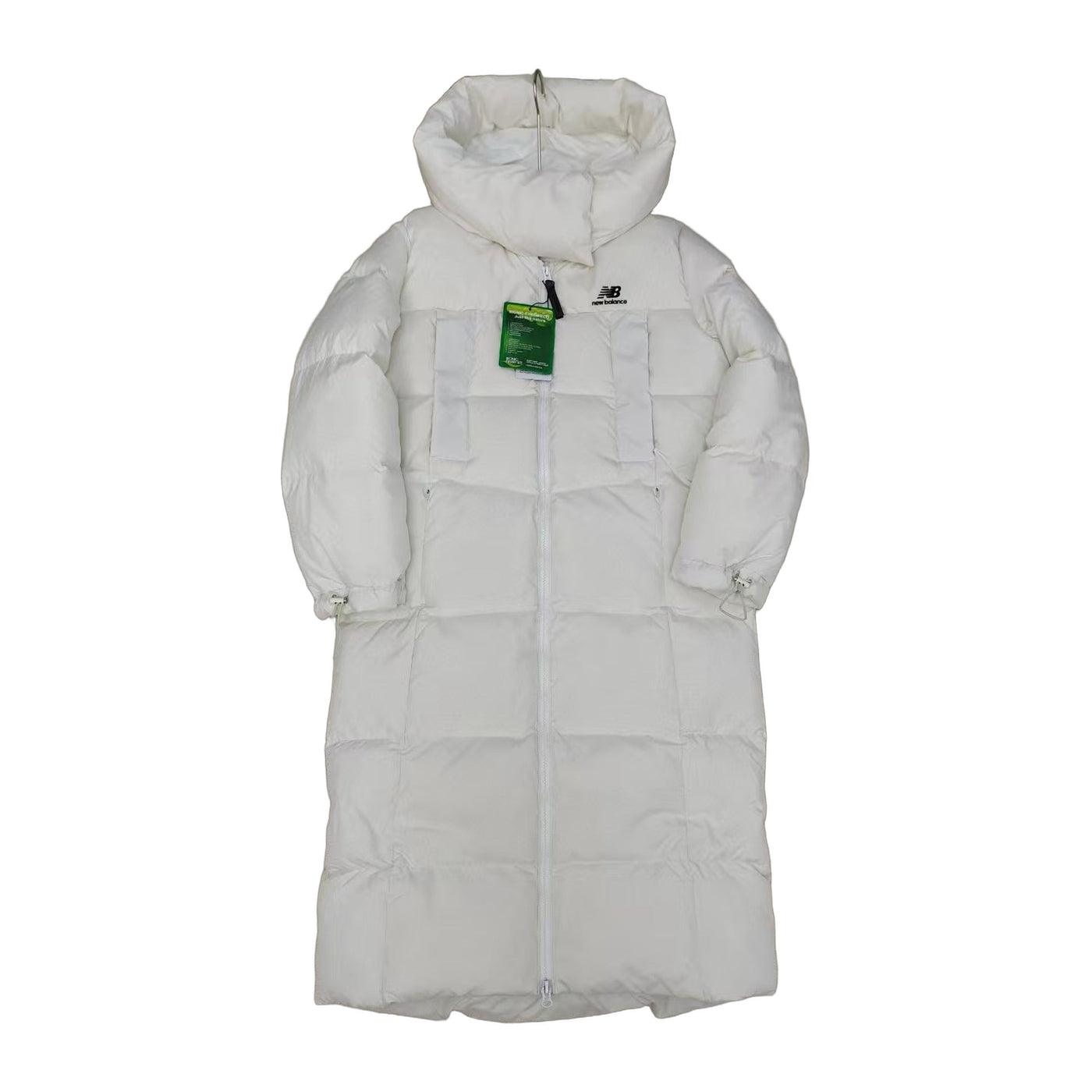 New Balance Unisex Long Down Coat — Off White — #348