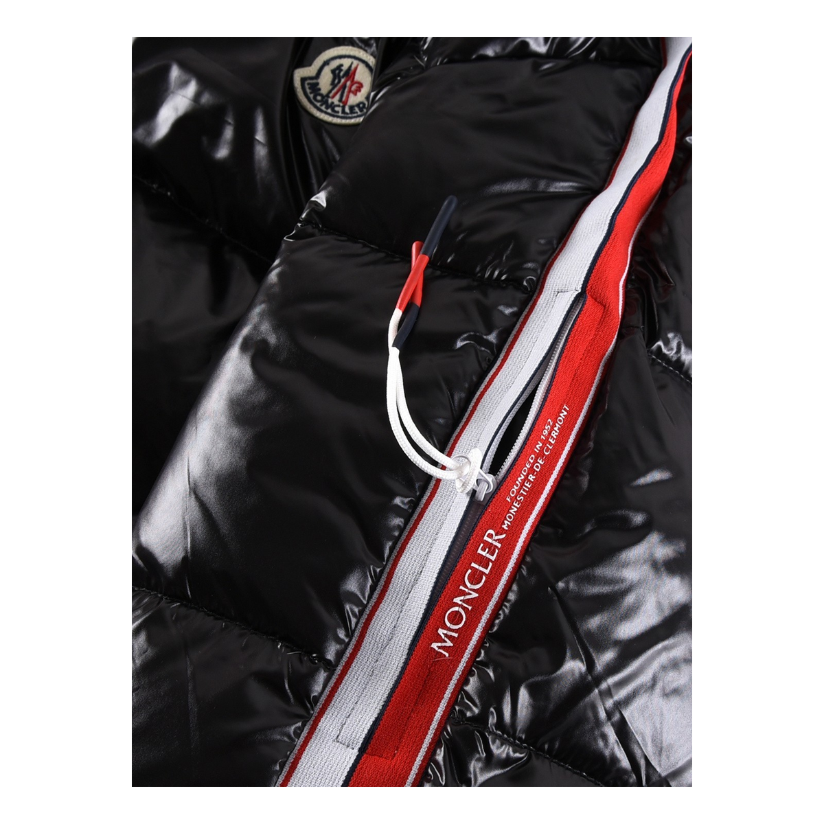 Moncler Striped-Sleeve Hooded Puffer Jacket — #246
