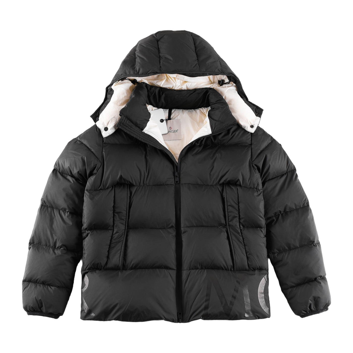 Moncler Graffiti-Print Collaboration Puffer Jacket — Black — #282