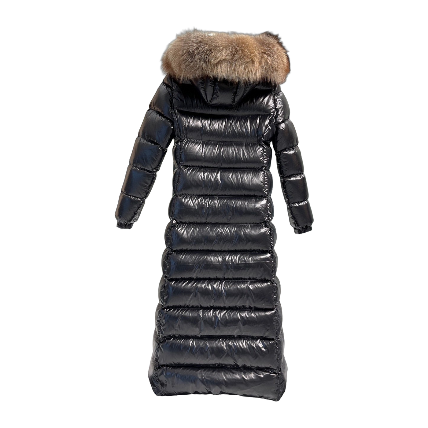 Moncler Glossy Oversized-Fur-Trim Down Jacket — #209