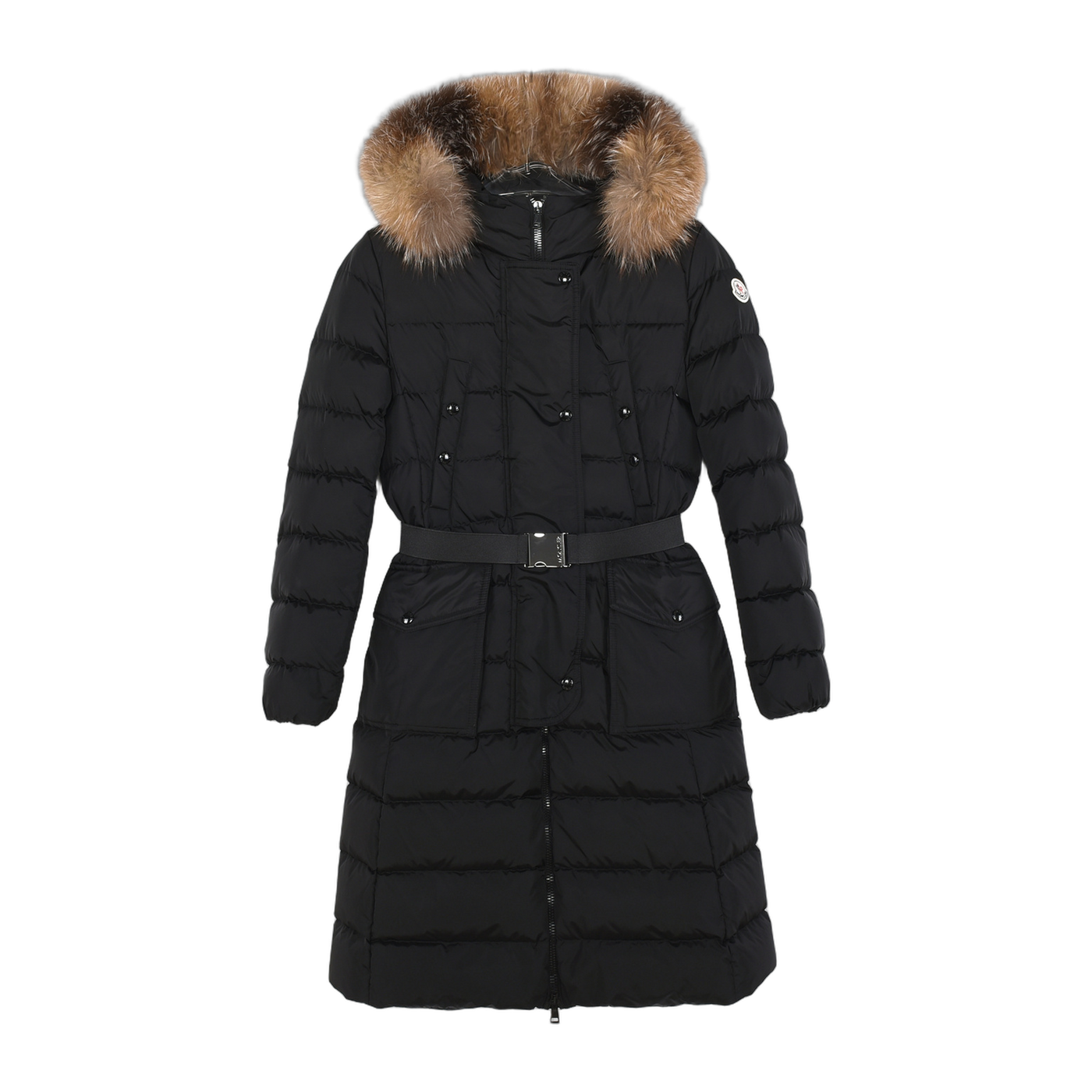 Moncler Khloe Hooded Long Down Jacket — #174