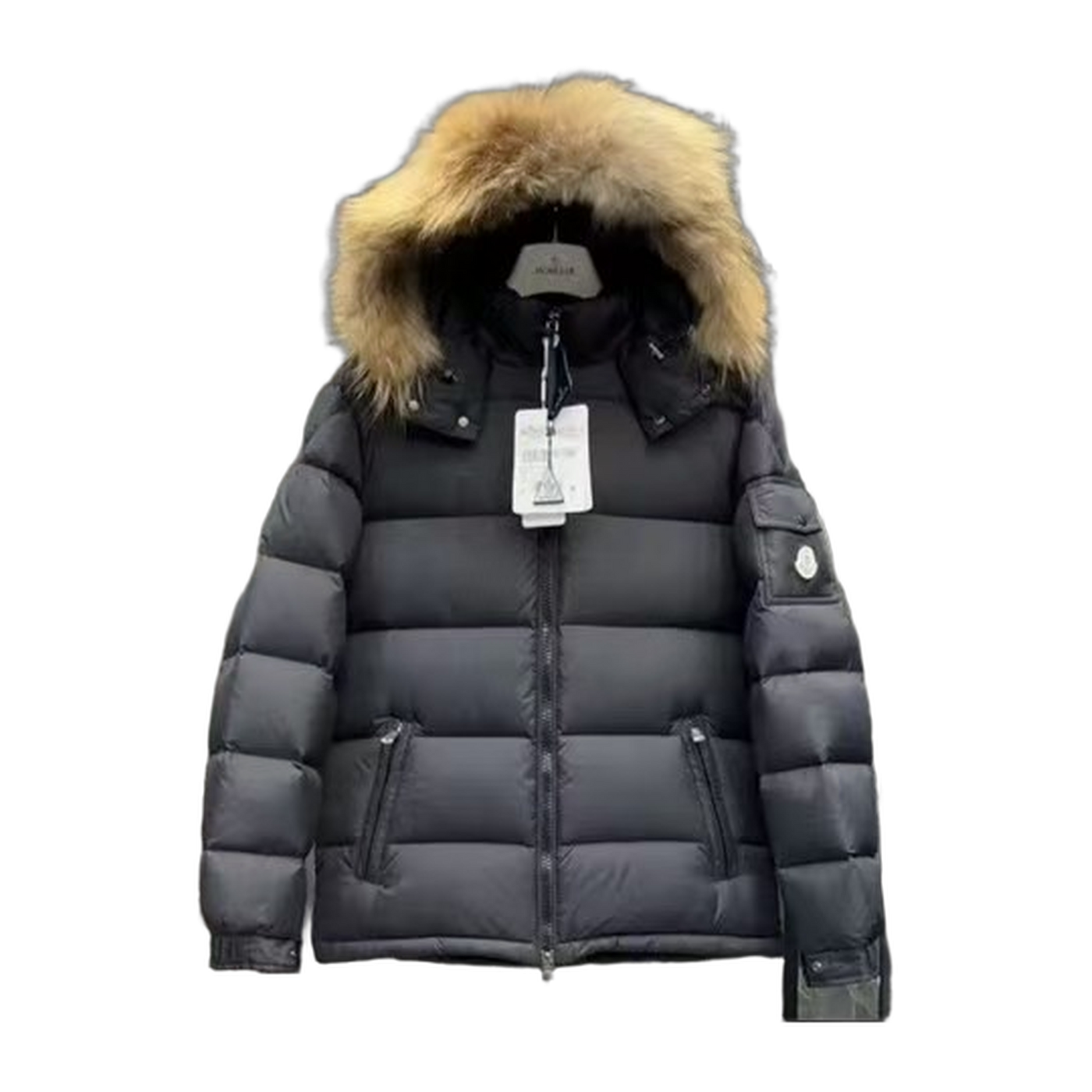 Moncler Maya Hooded Short Down Jacket — Navy — #232