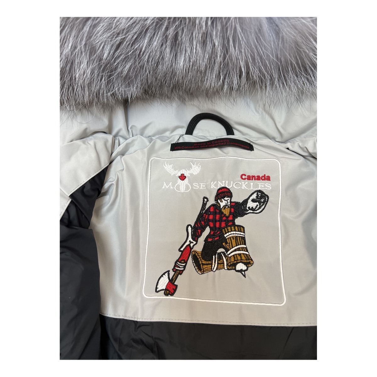 Moose Knuckles Fur-Trim Utility Puffer Jacket — #316