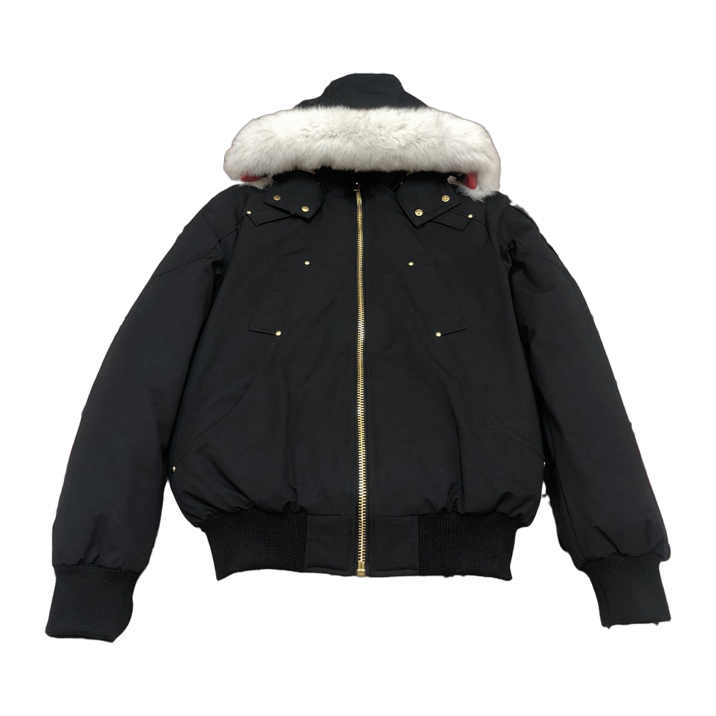 Moose Knuckles Men's Gold Series Original Shearling-Trim Ballistic Bomber — Black — #318