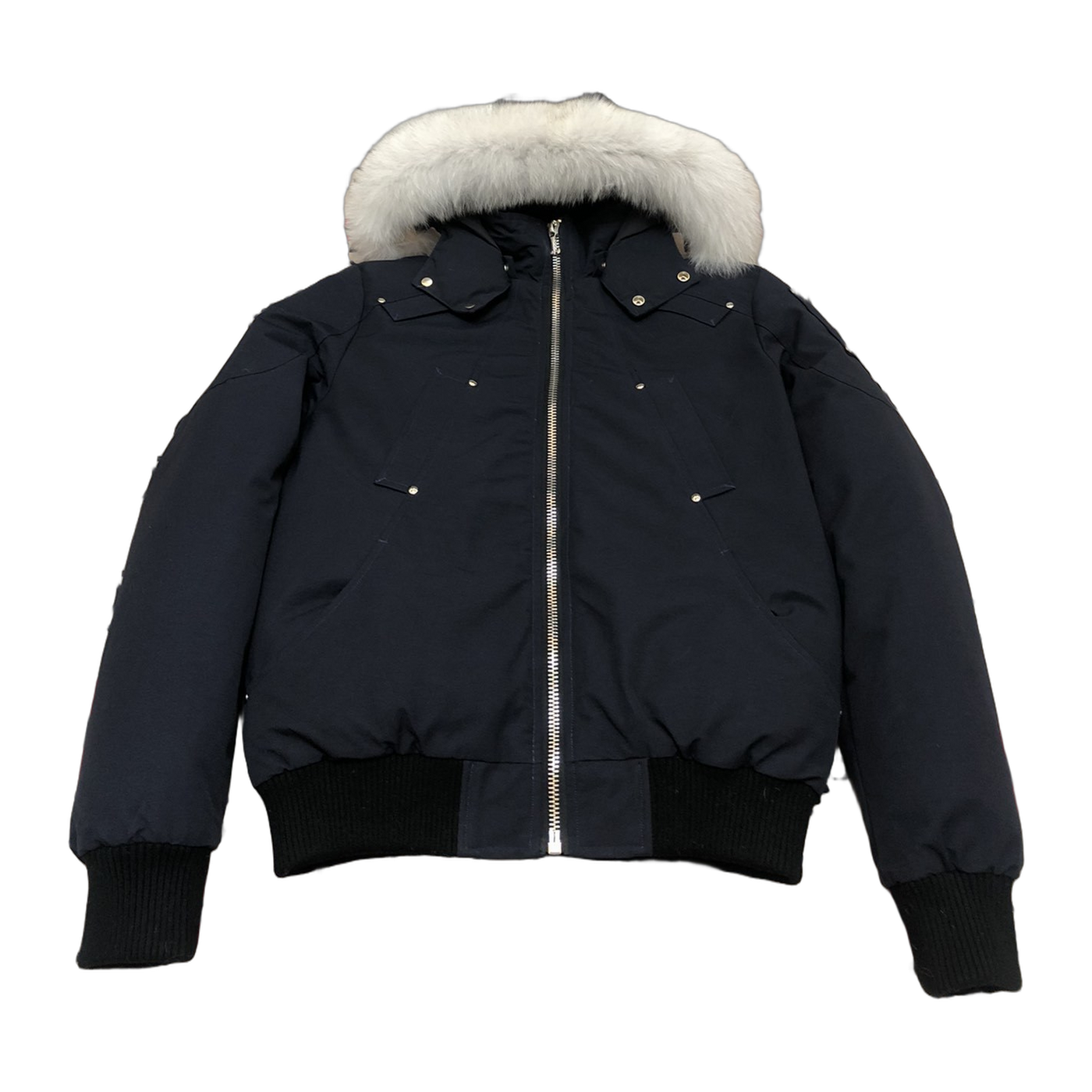 Moose Knuckles Men's Original Ballistic Shearling-Trim Bomber Jacket — Black — #319