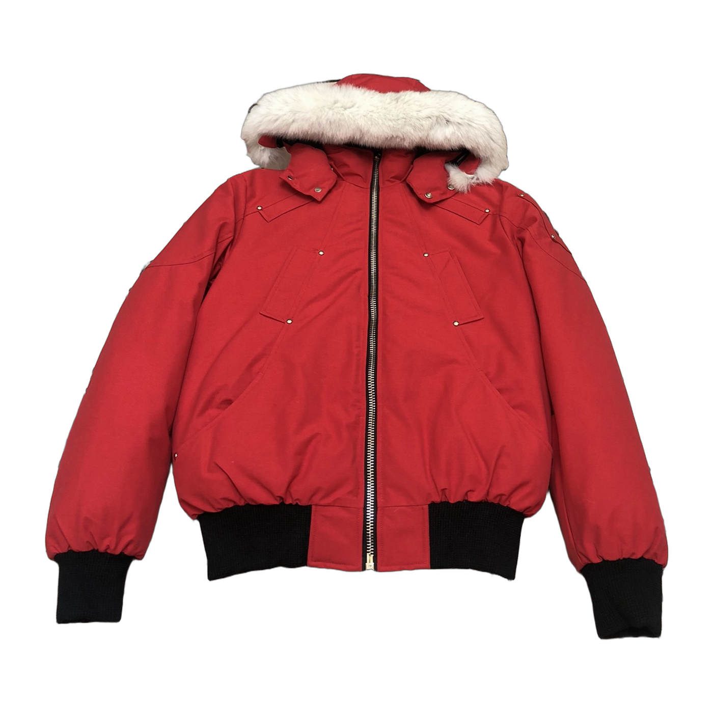 Moose Knuckles Men's Original Ballistic Shearling-Trim Bomber Jacket — Black — #319