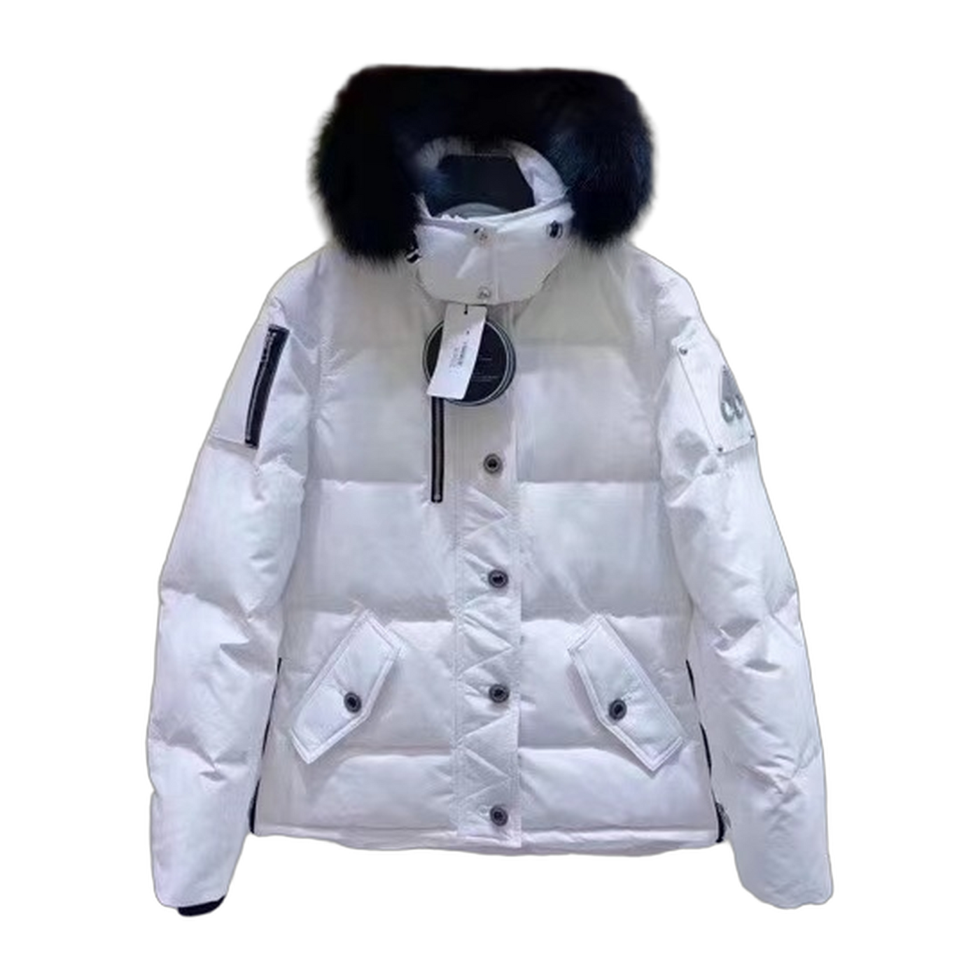 Moose Knuckles Women's Original Shearling-Trim 3Q Jacket — White — #346