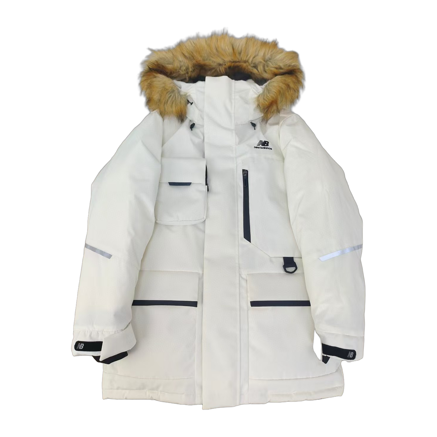 New Balance Fur-Trim Utility Puffer Jacket — Black — #354