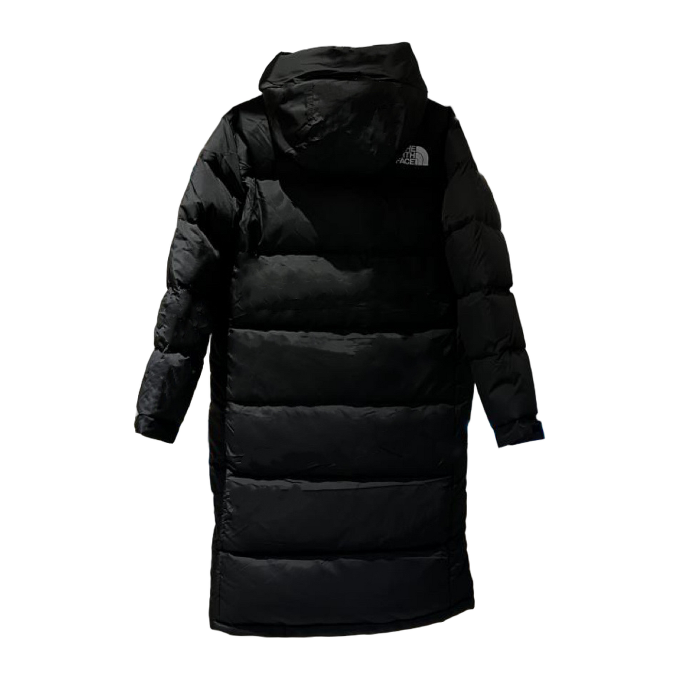 The North Face Colour-Block Checkerboard Long Down Coat — Black — #369
