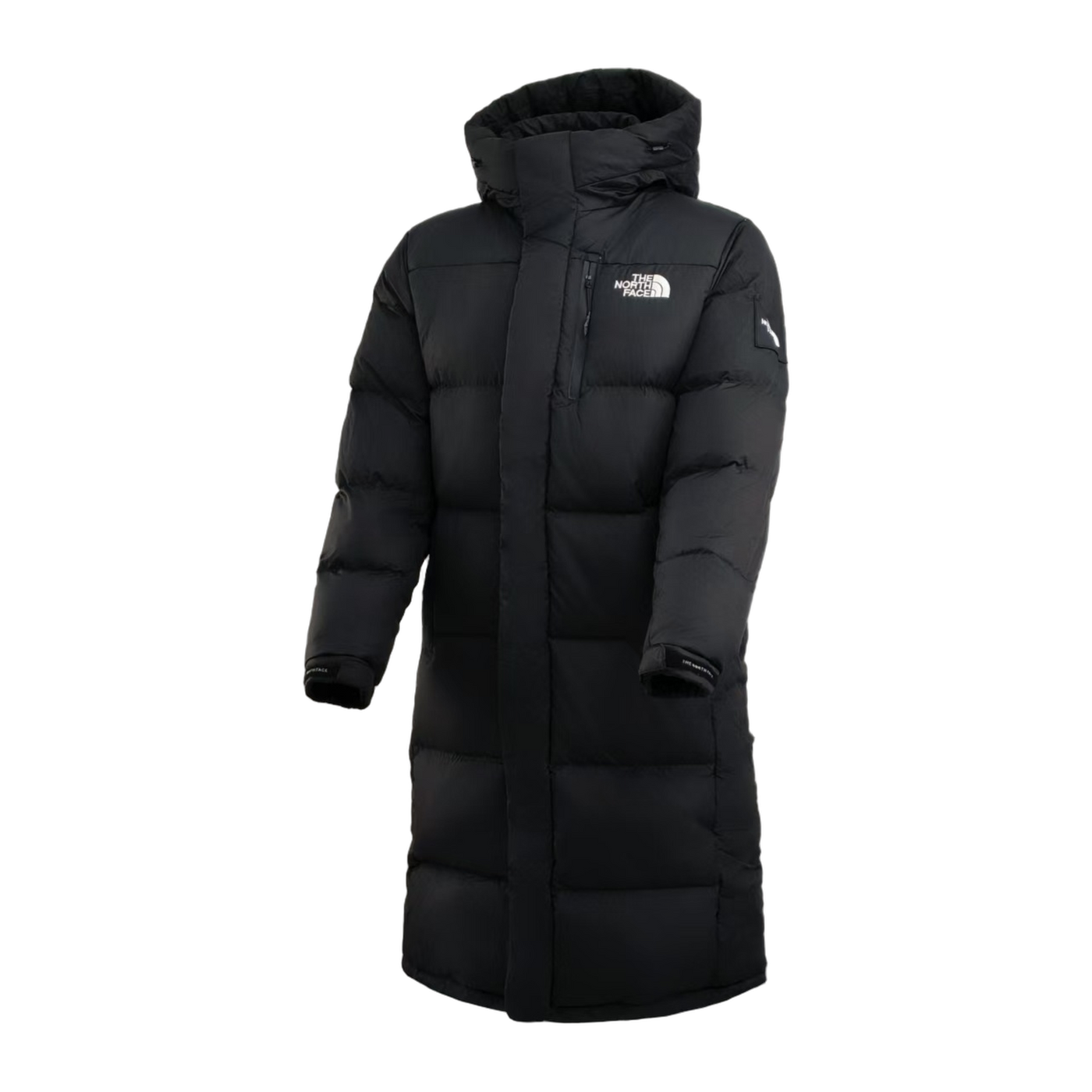 The North Face Colour-Block Long Down Coat — Black & White — #370
