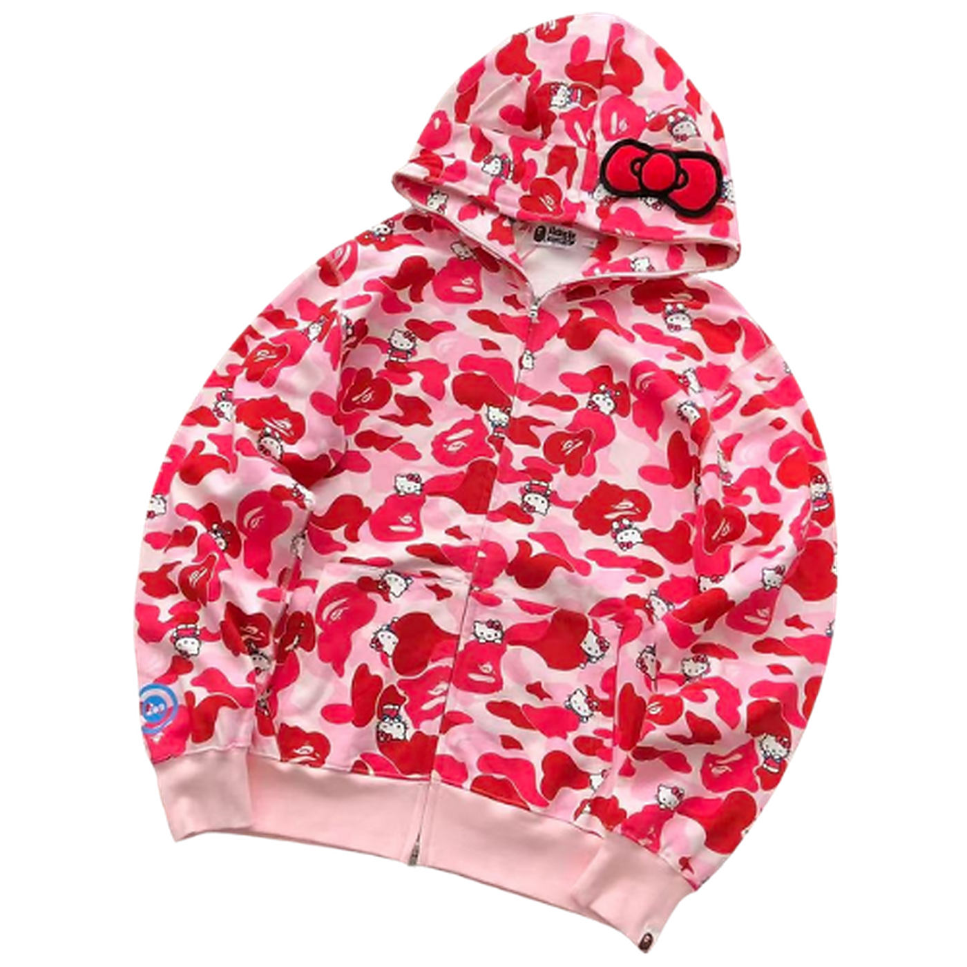 BAPE x Hello Kitty Camo Full-Zip Hoodie — Pink — #002