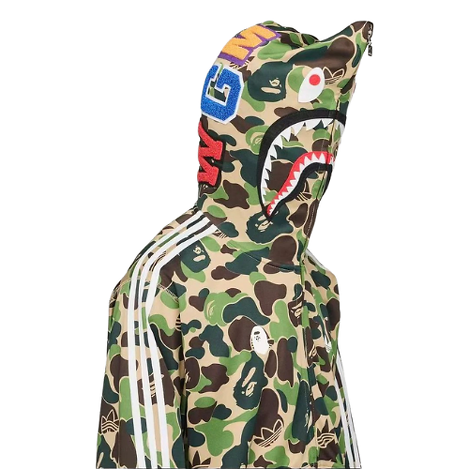 BAPE Contrast Stripe Graphic Hoodie 88051437 clean HD image 3