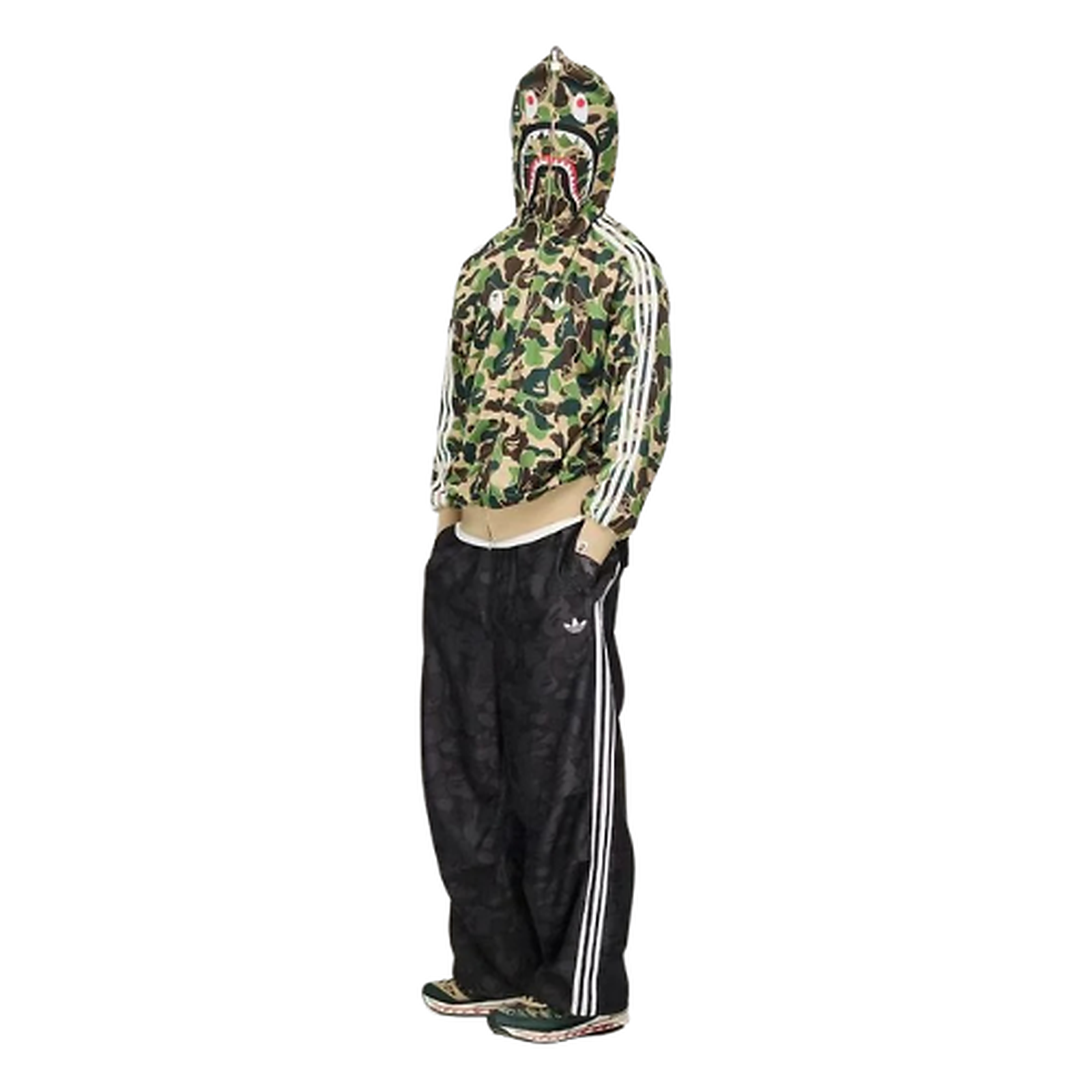BAPE Contrast Stripe Graphic Hoodie 88051437 clean HD image 4