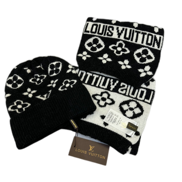 Louis Vuitton Monogram Hat and Scarf Set — #430