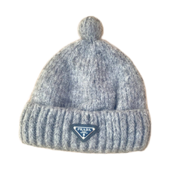 Prada Triangle Patch Pom Beanie — #438