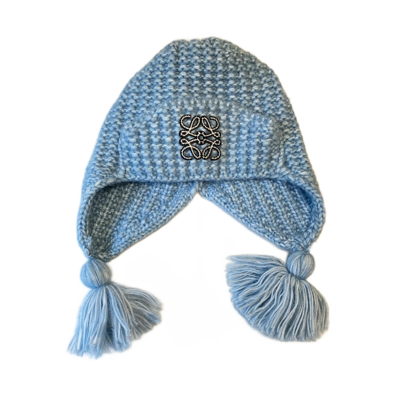 Loewe Anagram Tassel Earflap Hat — #424