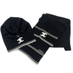 Chanel CC Stripe Hood and Scarf Set — #413