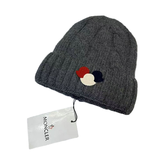 Moncler Tricolor Patch Cable Knit Beanie — #433