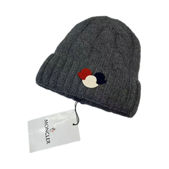 Moncler Tricolor Patch Cable Knit Beanie — #433