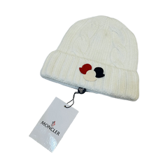 Moncler Tricolor Patch Cable Knit Beanie — #433