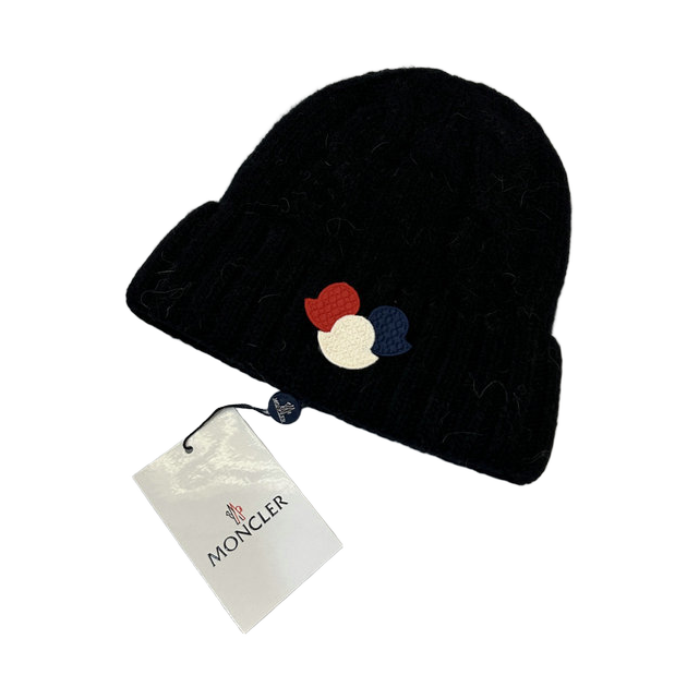Moncler Tricolor Patch Cable Knit Beanie — #433