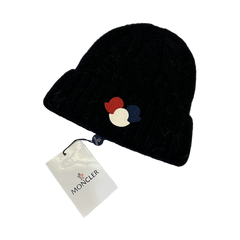 Moncler Tricolor Patch Cable Knit Beanie — #433