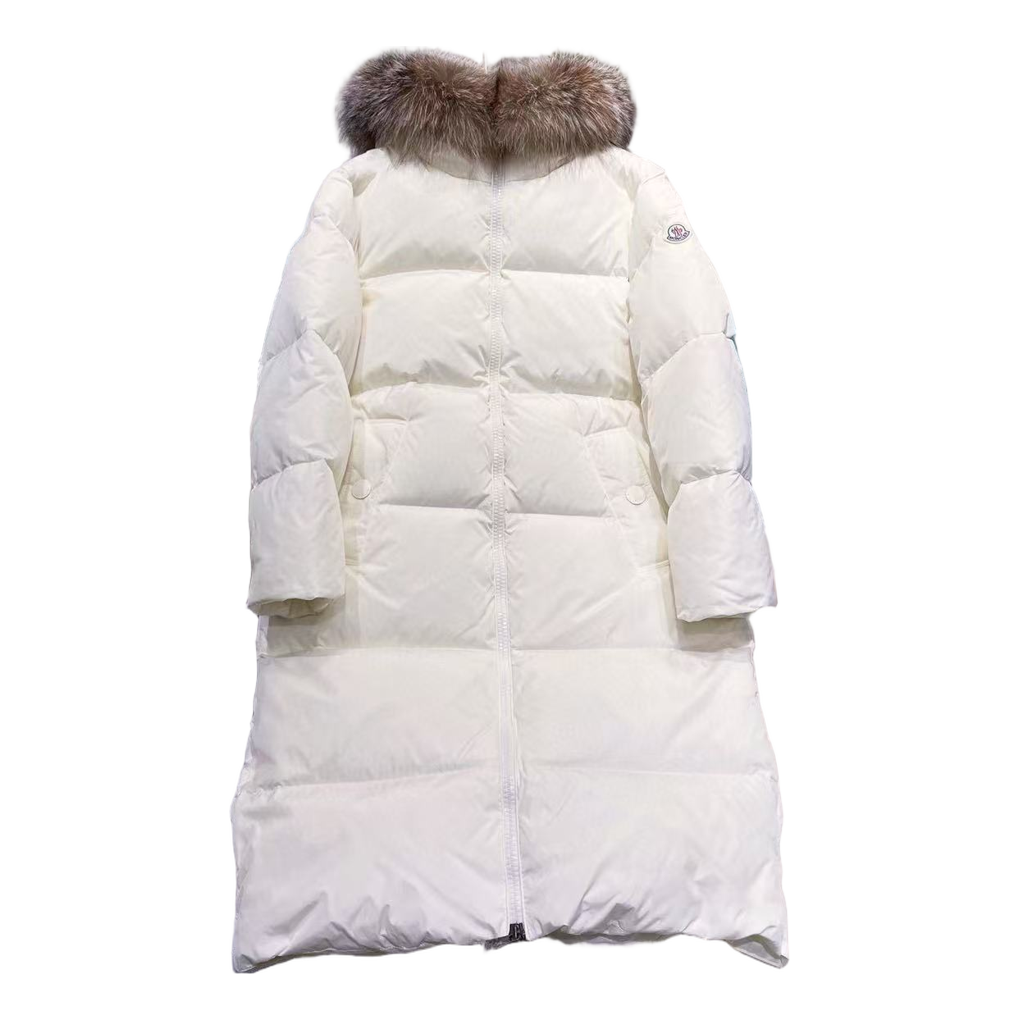 Moncler Marrionnier Long Puffer Coat — Ivory — #178