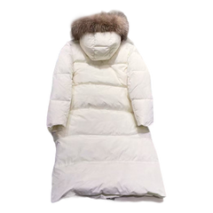 Moncler Marrionnier Long Puffer Coat — Ivory — #178