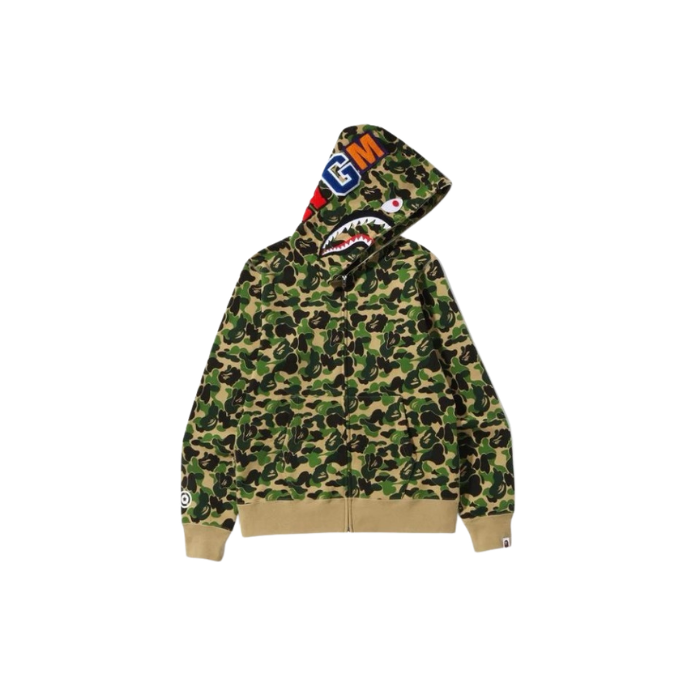 BAPE ABC Color Camo Crazy Shark Full Zip Hoodie