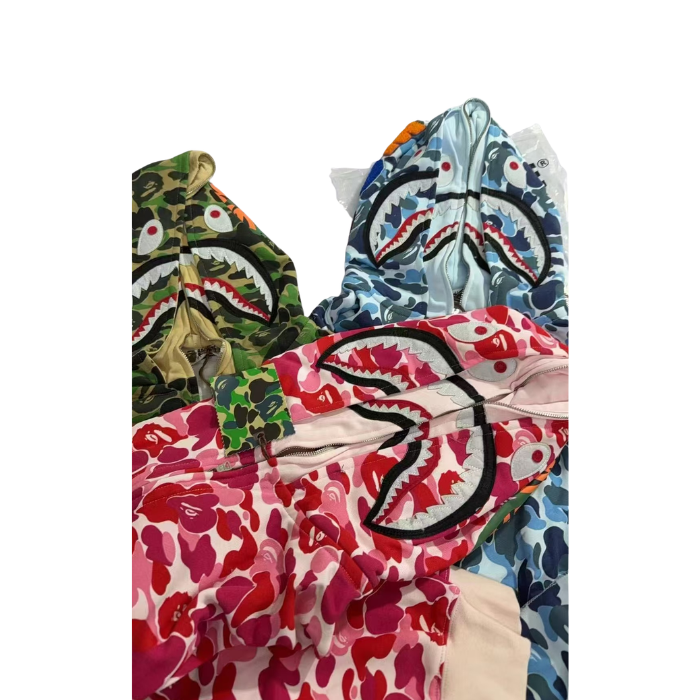 BAPE ABC Color Camo Crazy Shark Full Zip Hoodie