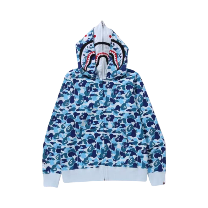 BAPE ABC Color Camo Crazy Shark Full Zip Hoodie