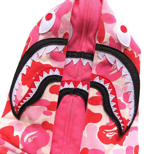 BAPE Color Camo Shark Full-Zip Hoodie — Pink — #003