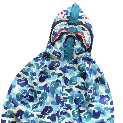 BAPE Color Camo Shark Full-Zip Hoodie — Pink — #003