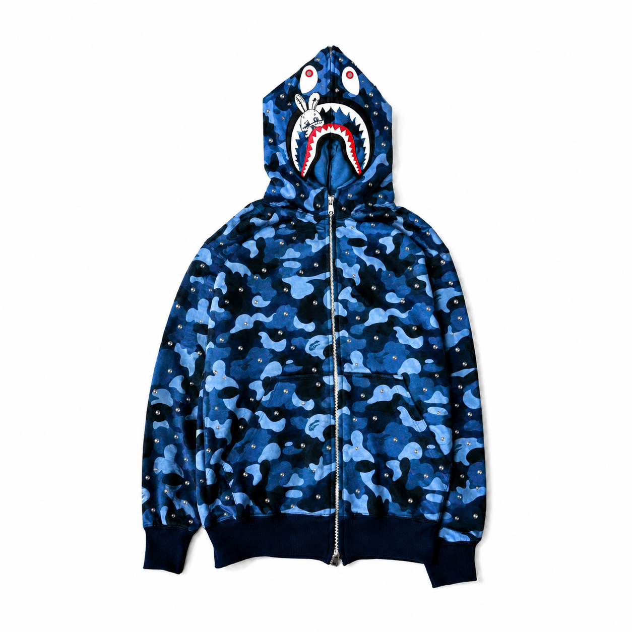 Custom NewJeans-Inspired Shark Full-Zip Hoodie — #032