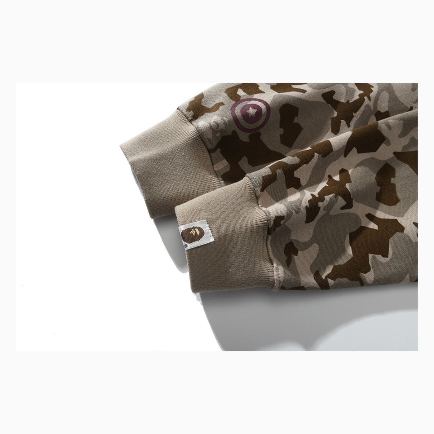 BAPE Desert Camo Shark Full-Zip Hoodie — Beige — #006