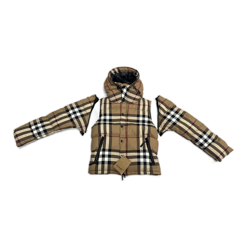 Burberry check detachable-sleeve jacket — detachable sleeves view