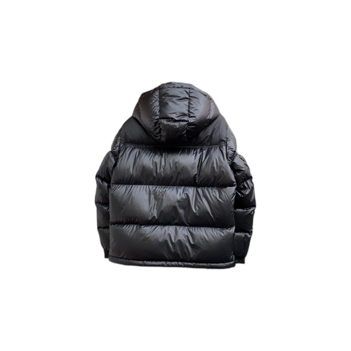 Burberry black hooded puffer jacket — back