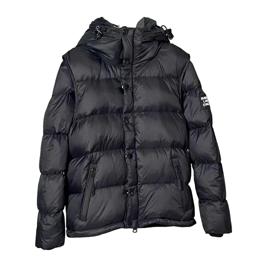 Burberry Detachable-Sleeve Puffer Vest — Black — #036