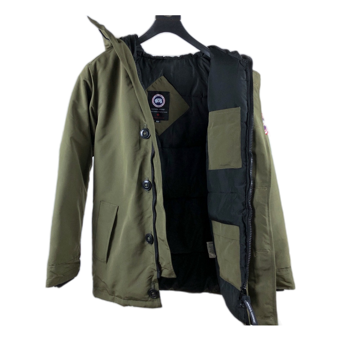 Canada Goose Fur-Trim Hooded Parka — Military Green — #074