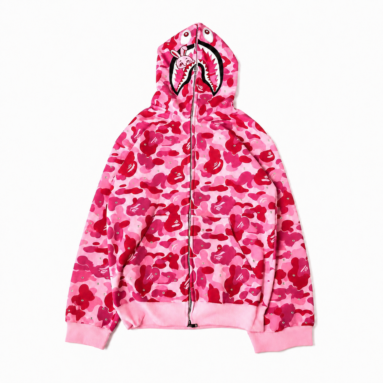 Custom NewJeans-Inspired Shark Full-Zip Hoodie — #032