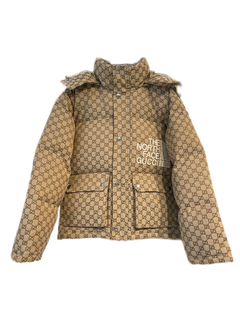 Gucci × The North Face GG-Pattern Hooded Puffer Jacket — Beige — #441