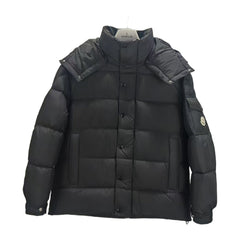 Moncler Matte Maya-Style Long Down Jacket — Black — #188