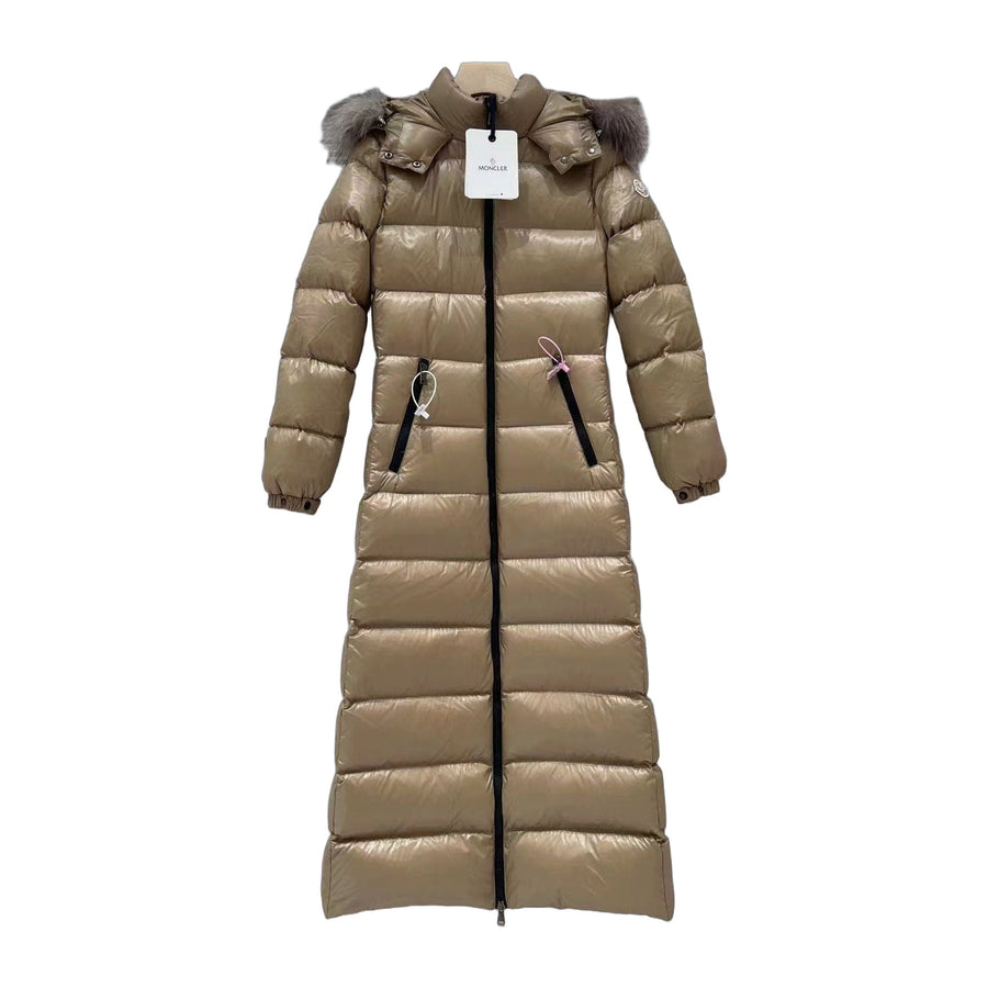 Moncler Hudson Long Down Jacket — Khaki — #190