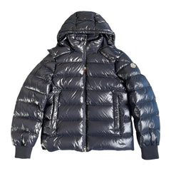 Moncler Logo-Letter Hooded Puffer Jacket — Black — #248