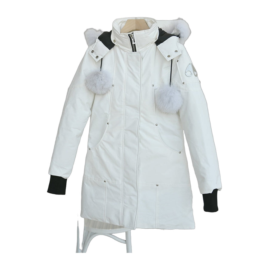 Moose Knuckles Women's Original Shearling-Trim Stirling Parka — White — #311