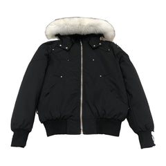 Moose Knuckles Men's Original Ballistic Shearling-Trim Bomber Jacket — Black — #319