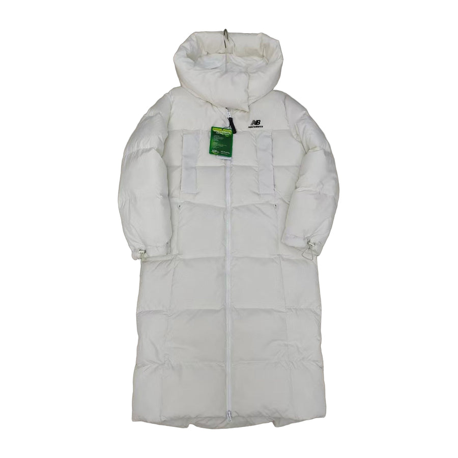 New Balance Unisex Long Down Coat — Off White — #348